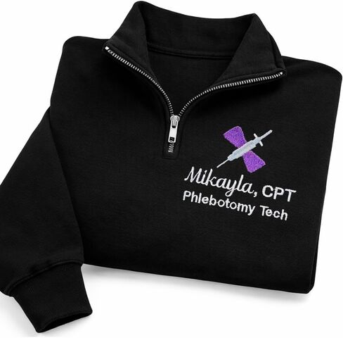 LOVELYPOD سترة ممرضة مطرزة بسحاب رباعي، سترة طبية مخصصة هدية للممرضة، تخرج الطبيب in Kuwait