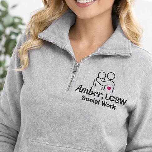 LOVELYPOD Personalized Embroidered Nurse Quater Zip Sweatshirt, Custom Medical Jacket Gift for Nurse, Doctor Graduation in Saudi Arabia