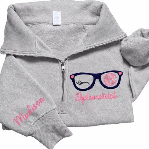LOVELYPOD Personalized Embroidered Nurse Quater Zip Sweatshirt, Custom Medical Jacket Gift for Nurse, Doctor Graduation in Saudi Arabia