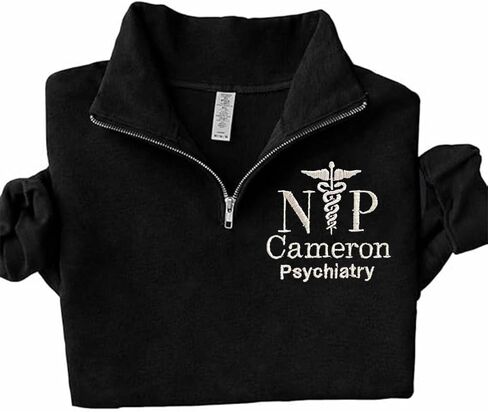 LOVELYPOD Personalized Embroidered Nurse Quater Zip Sweatshirt, Custom Medical Jacket Gift for Nurse, Doctor Graduation in Saudi Arabia