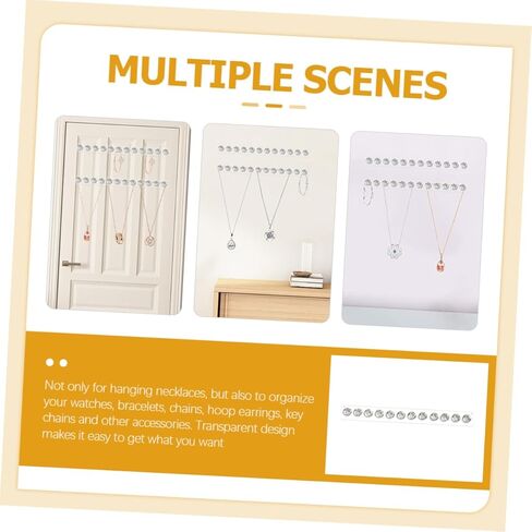 Luxshiny Jewelry Display Stand Acrylic Necklace Hanger Wall Mount Necklace Holder Hooks for Home Bedroom in Saudi Arabia