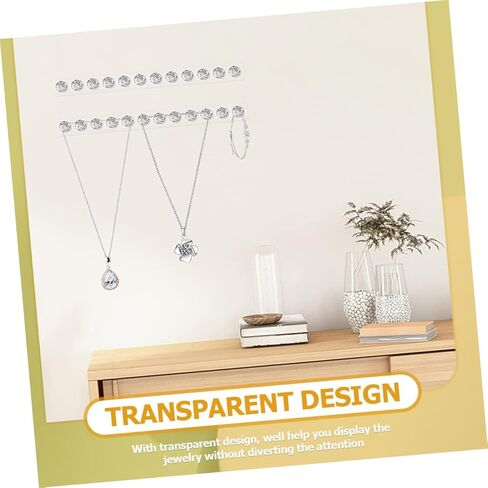 Luxshiny Jewelry Display Stand Acrylic Necklace Hanger Wall Mount Necklace Holder Hooks for Home Bedroom in Saudi Arabia