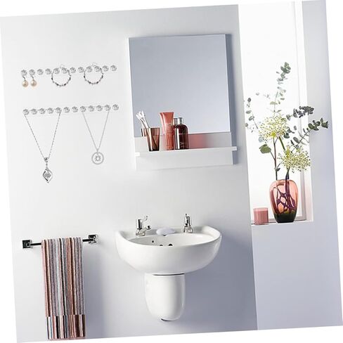Luxshiny Jewelry Display Stand Acrylic Necklace Hanger Wall Mount Necklace Holder Hooks for Home Bedroom in Saudi Arabia