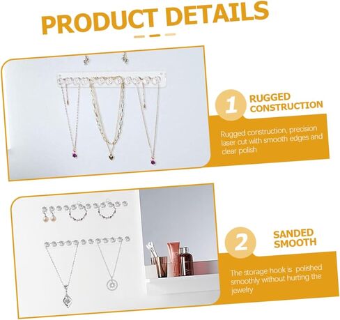 Luxshiny Jewelry Display Stand Acrylic Necklace Hanger Wall Mount Necklace Holder Hooks for Home Bedroom in Saudi Arabia