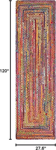 SAFAVIEH Cape Cod Collection Runner Rug - 2'3" x 10', Red & Multi, Handmade Jute & Cotton, Woven Braided Design (CAP202A) in Saudi Arabia