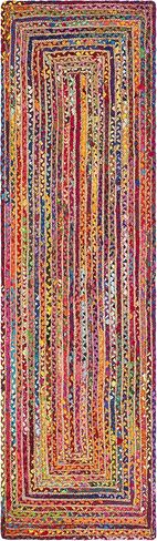 SAFAVIEH Cape Cod Collection Runner Rug - 2'3" x 10', Red & Multi, Handmade Jute & Cotton, Woven Braided Design (CAP202A) in Saudi Arabia
