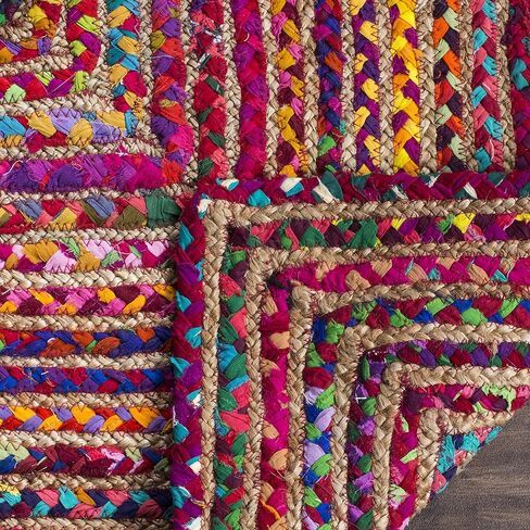 SAFAVIEH Cape Cod Collection Runner Rug - 2'3" x 10', Red & Multi, Handmade Jute & Cotton, Woven Braided Design (CAP202A) in Saudi Arabia