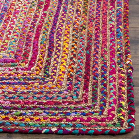 SAFAVIEH Cape Cod Collection Runner Rug - 2'3" x 10', Red & Multi, Handmade Jute & Cotton, Woven Braided Design (CAP202A) in Saudi Arabia