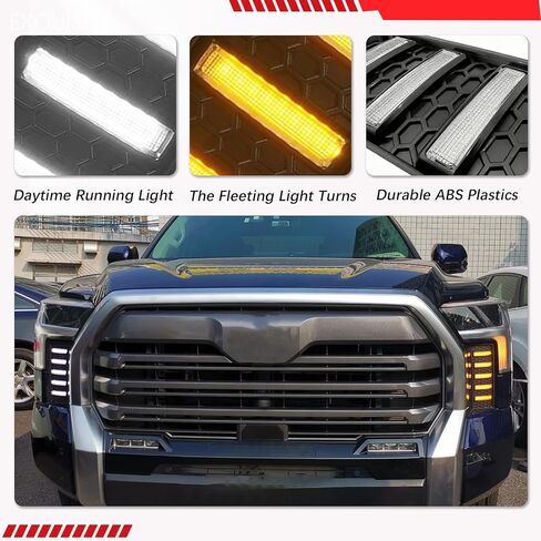 Front Bumper LED Fog Lights Compatible With 2022-2025 Toyota Tundra White/Amber DRL Sequential Switchback Turn Signal Led Daytime Running Light in Saudi Arabia