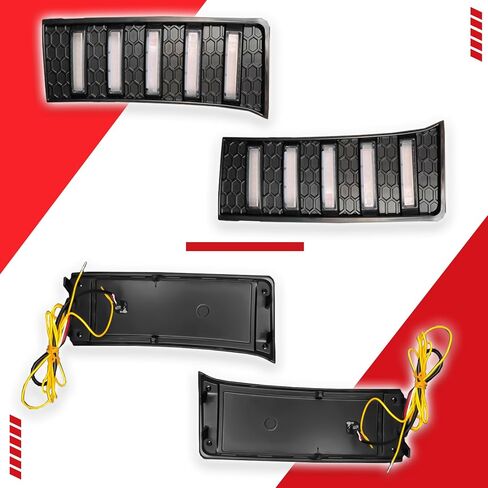 Front Bumper LED Fog Lights Compatible With 2022-2025 Toyota Tundra White/Amber DRL Sequential Switchback Turn Signal Led Daytime Running Light in Saudi Arabia