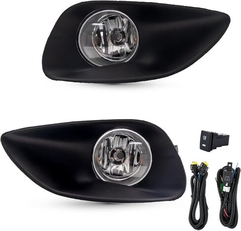 Fog Lights Assembly Compatible With Toyota Yaris 4-Door Sedan 2006-2008 Included Switch And Wiring Kit OEM Part Number:812100D041,812100D042,812200D041,812200D042(Clear Lens) in Saudi Arabia