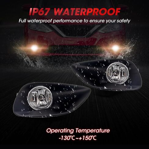 Fog Lights Assembly Compatible With Toyota Yaris 4-Door Sedan 2006-2008 Included Switch And Wiring Kit OEM Part Number:812100D041,812100D042,812200D041,812200D042(Clear Lens) in Saudi Arabia