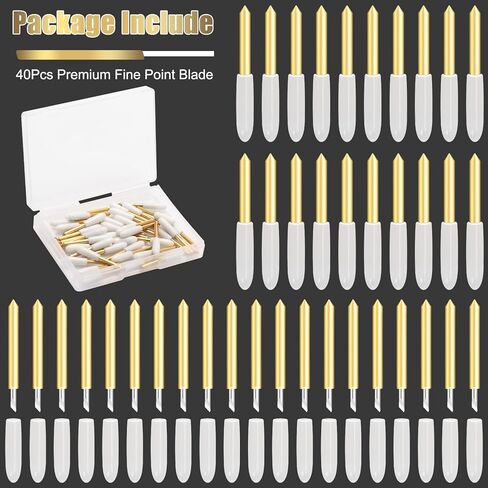 40P Premium Fine Point Blade, Luxiv Fine Point Blade for Cricut Explore Air 1/2/3 Cutting Blade, Replacement Blades for Cricut Maker, Maker 3 for Cutting Thin Cardstock, Vinyl, Sticker, Film (40) in Kuwait