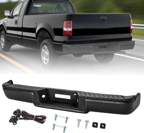مجموعة مصد الصدمات الخلفي من الفولاذ لـ 2006 2007 2008 Ford F150 بدون فتحات مستشعر بارك، مصد خلفي من الكروم، بديل لـ FO1103140 in Saudi Arabia
