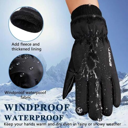 PROUDDEMON PD Winter Insulated Thermal Snow Ski Gloves Waterproof for Women Men, Windproof Gloves for Extreme Cold Weather Outdoor Sports in Saudi Arabia