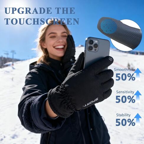 PROUDDEMON PD Winter Insulated Thermal Snow Ski Gloves Waterproof for Women Men, Windproof Gloves for Extreme Cold Weather Outdoor Sports in Saudi Arabia