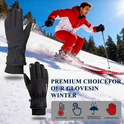 PROUDDEMON PD Winter Insulated Thermal Snow Ski Gloves Waterproof for Women Men, Windproof Gloves for Extreme Cold Weather Outdoor Sports in Saudi Arabia