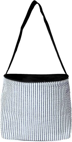 SONA G DESIGNS Seersucker Stripe Fabric Easter Basket Bucket Tote Bag - Egg Collecting in Saudi Arabia