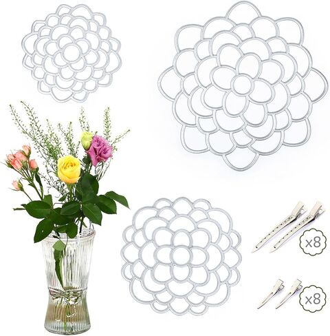 koyiltd 3 قطع زهرة الضفدع الحديثة حامل ترتيب الزهور المعدنية شبكة الأزهار المستخدمة لمزهرية ترتيب الزهور الفن حامل الجذعية مريحة للزهور زهرة الضفدع المنظم غطاء معدني للمزهرية (أسود) in Kuwait