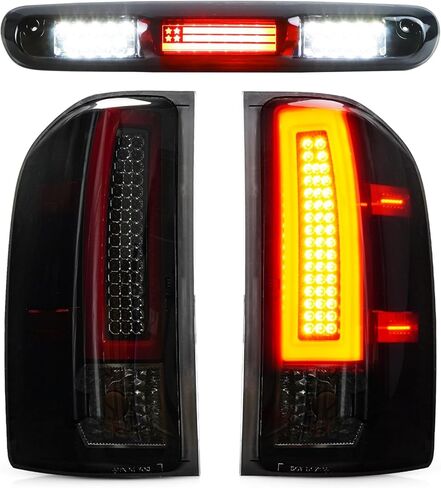 LED Tail Light + 3rd Brake Light Assembly for Chevy Chevrolet Silverado 1500 2500 HD 3500 HD 2007-2014, for GMC Sierra 3500 HD 2008-2014 with Dual Wheel Only, Smoke Lens 3Pcs in Saudi Arabia