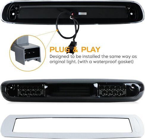 LED Tail Light + 3rd Brake Light Assembly for Chevy Chevrolet Silverado 1500 2500 HD 3500 HD 2007-2014, for GMC Sierra 3500 HD 2008-2014 with Dual Wheel Only, Smoke Lens 3Pcs in Saudi Arabia