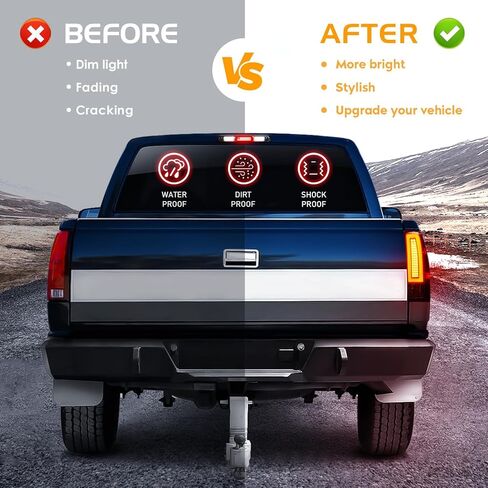 LED Tail Light + 3rd Brake Light Assembly for Chevy Chevrolet Silverado 1500 2500 HD 3500 HD 2007-2014, for GMC Sierra 3500 HD 2008-2014 with Dual Wheel Only, Smoke Lens 3Pcs in Saudi Arabia