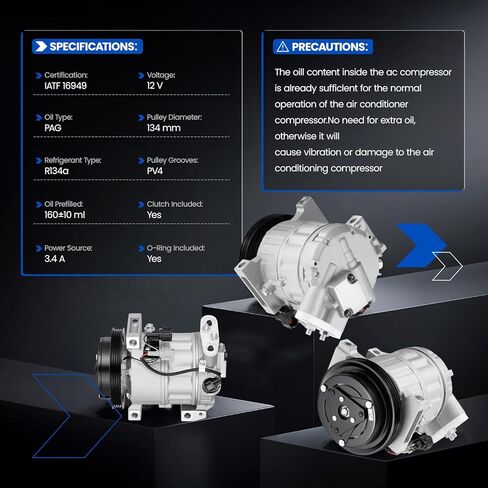 92600EG00C Air Conditioning A/C Compressor with Clutch Compatible with Infiniti M35 2006-2008 3.5L V6, GAS in Saudi Arabia