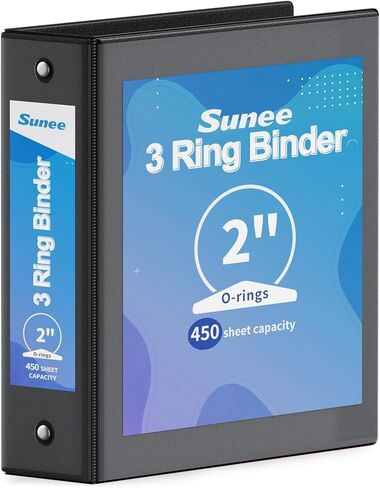 SUNEE 3 Ring Binder 1.5 Inch 1 Pack, Clear View Binder Three Ring PVC-Free (Fit 8.5x11 Inches) for School Binder or Office Binder Supplies, Blue Binder in Kuwait