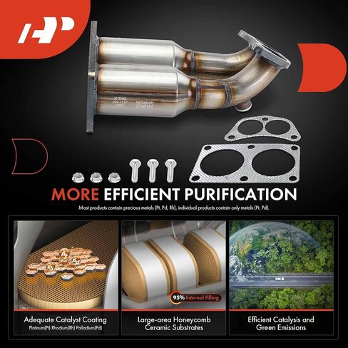 A-Premium Front Exhaust Manifold Catalytic Converter with Gasket Kit Direct-Fit Compatible with Nissan Sentra 2000 2001 2002, 1.8L, E.P.A. Compliant in Saudi Arabia