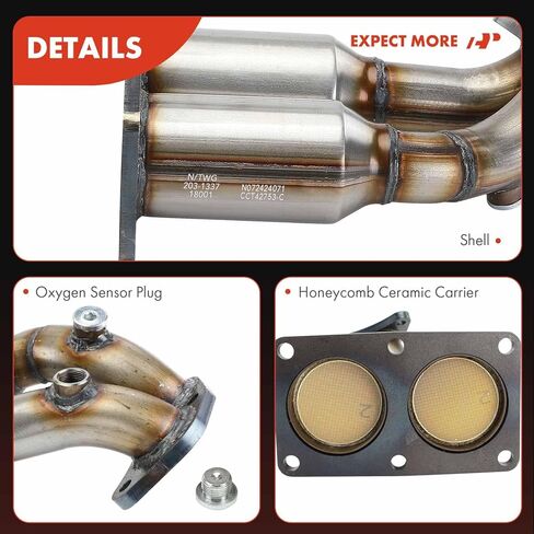 A-Premium Front Exhaust Manifold Catalytic Converter with Gasket Kit Direct-Fit Compatible with Nissan Sentra 2000 2001 2002, 1.8L, E.P.A. Compliant in Saudi Arabia