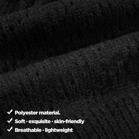 Black Beanies Knit Hat, Boho Black Beanie for Women Ladies, Mesh Slouchy Thin Knitted Hat, Lightweight Crochet Caps Decorative, Hollow Style, Fall, Spring in Saudi Arabia