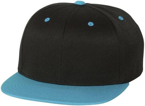 Flexfit 110® Flat Bill Snapback Cap One Size Black/ Teal in Saudi Arabia
