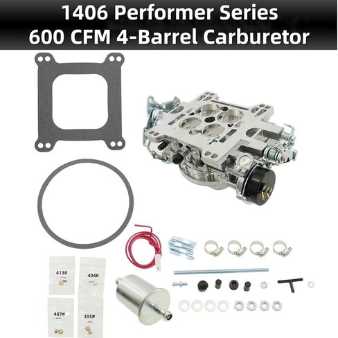 1406 4 Barrel Carburetor For Edelbrock Performer Series 600 CFM Square Bore with Electric Choke Replacement for Chevy Corvette Silverado Ford Mercury Mustang Bronco GMC Pickup Truck in Saudi Arabia