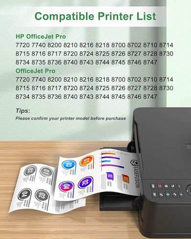 952XL Ink Cartridges 4 Combo Pack Compatible for HP Printer, 952XL 952 XL Ink Works OfficeJet 8702 7700 8210 8700 Series (Black, Cyan/Magenta/Yellow) (952XL-4packs) in Kuwait