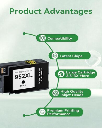 952XL Ink Cartridges 4 Combo Pack Compatible for HP Printer, 952XL 952 XL Ink Works OfficeJet 8702 7700 8210 8700 Series (Black, Cyan/Magenta/Yellow) (952XL-4packs) in Kuwait