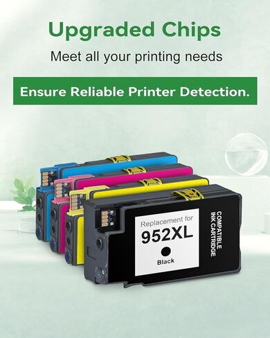 952XL Ink Cartridges 4 Combo Pack Compatible for HP Printer, 952XL 952 XL Ink Works OfficeJet 8702 7700 8210 8700 Series (Black, Cyan/Magenta/Yellow) (952XL-4packs) in Kuwait