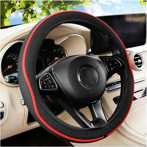 HZEL Car Steering Wheel Cover, Elastic Stretch Non-Slip Breathable Vehicle Steering Wheel Wrap, Automotive Interior Protector Decoration Accessories, Universal for SUV Sedan Truck (Orange) in Saudi Arabia