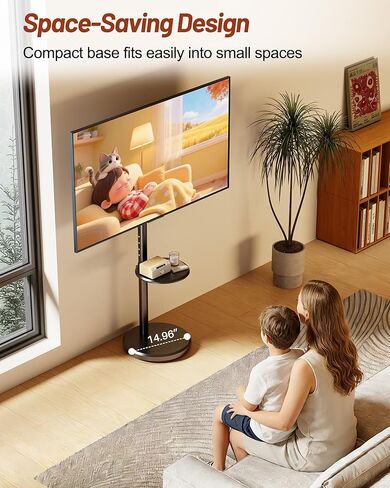 حامل تلفزيون متدحرج لأجهزة تلفزيون مقاس 10-46 بوصة، وعربة تلفزيون متنقلة صغيرة مع رف وعجلات مخفية، من صورة إلى مناظر طبيعية، حامل تلفزيون متنقل على الأرضية الحديثة لغرفة المعيشة، ارتفاع قابل للتعديل، الحد الأقصى 200 × 200 مم (أبيض) in Kuwait