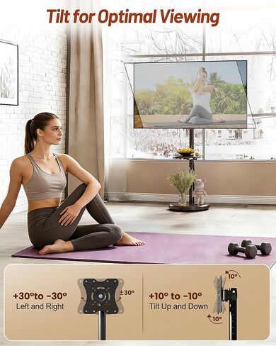 حامل تلفزيون متدحرج لأجهزة تلفزيون مقاس 10-46 بوصة، وعربة تلفزيون متنقلة صغيرة مع رف وعجلات مخفية، من صورة إلى مناظر طبيعية، حامل تلفزيون متنقل على الأرضية الحديثة لغرفة المعيشة، ارتفاع قابل للتعديل، الحد الأقصى 200 × 200 مم (أبيض) in Kuwait