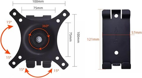 Monitor Desk Single Monitor Wall Mount Fits Most 15-27" LCD Monitor, Adjustable Steel Monitor Mount Tilt & Rotate, VESA 75x75/100x100 mm, Holds up to 29.98lbs Monitor Stand in Saudi Arabia