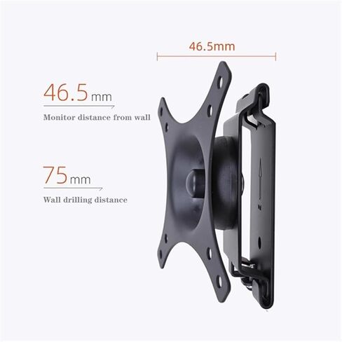 Monitor Desk Single Monitor Wall Mount Fits Most 15-27" LCD Monitor, Adjustable Steel Monitor Mount Tilt & Rotate, VESA 75x75/100x100 mm, Holds up to 29.98lbs Monitor Stand in Saudi Arabia