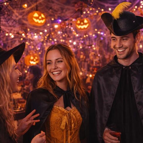 Simple polymer 3 Pcs Women Puss Costume Cat in Boots Cosplay Accessories Top Hat with Feather Puss Cloak Halloween Costume Orange in Kuwait