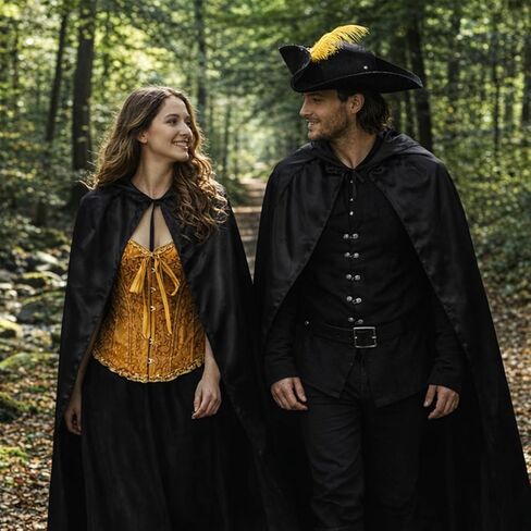 Simple polymer 3 Pcs Women Puss Costume Cat in Boots Cosplay Accessories Top Hat with Feather Puss Cloak Halloween Costume Orange in Kuwait