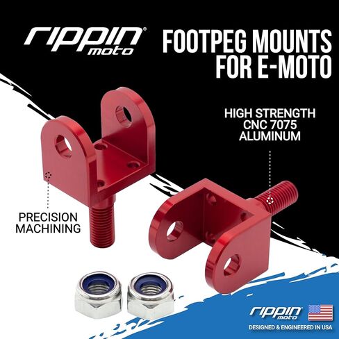 حوامل ربط القدم البديلة لـ E-Ride PRO SS، Sur-Ron Light Bee LBX، Talaria Sting MX3 MX4، Talaria XXX - ألومنيوم مؤكسد خفيف الوزن 7075 T6، عبوتان (أسود) in Kuwait