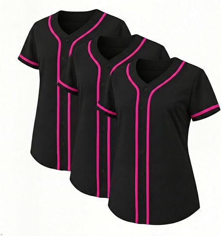 زي بيسبول نسائي من JC DISTRO - قميص هيب هوب من البوليستر الدقيق الفاخر (عبوة فردية وكبيرة) in Kuwait