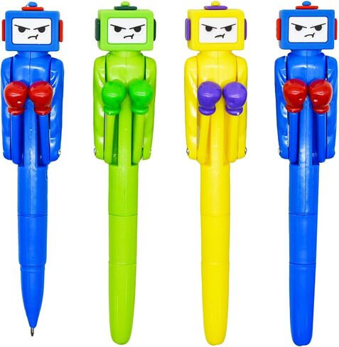 Maydahui 4 Pcs Kawaii Boxing Robot Ballpoint Pens Cute Creative Pens 1.0mm Bullet Nib Novelty Pen Black Ink for Office Supplies Birthday in Saudi Arabia