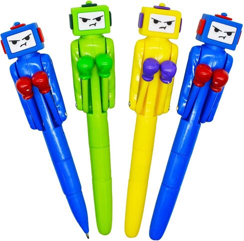 Maydahui 4 Pcs Kawaii Boxing Robot Ballpoint Pens Cute Creative Pens 1.0mm Bullet Nib Novelty Pen Black Ink for Office Supplies Birthday in Saudi Arabia