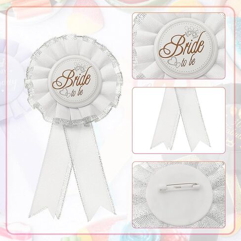 PATIKIL Bride and Groom to Be Pins, 2 Pcs Bridal Wedding Tinplate Badge Pin for Bridal Bachelorette Shower Engagement Party Decorations Supplies, White/Black in Saudi Arabia