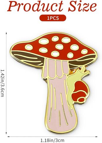 Snail Under The Mushroom Pin,Shimmeroo Funny Enamel Pins Decoration Badges for Backpacks,Clothing,Jackets,Bags,Hat in Saudi Arabia
