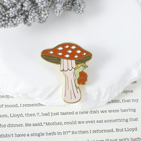 Snail Under The Mushroom Pin,Shimmeroo Funny Enamel Pins Decoration Badges for Backpacks,Clothing,Jackets,Bags,Hat in Saudi Arabia